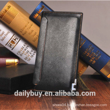 2014 hot sale classic black long leather wallet men